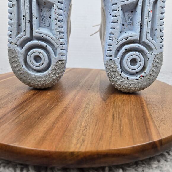 Nike Womens 9 Air Force 1 Low Crater Flyknit White Ice Blue Casual Daily Sneaker - Picture 10 of 12